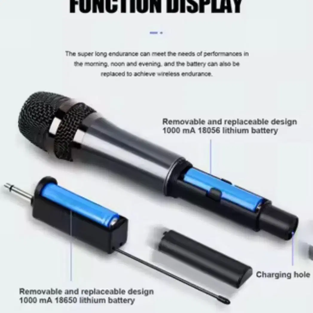 전문 휴대용 무선 마이크, 4 채널,배터리 5개 포함,Tpye C,노래방