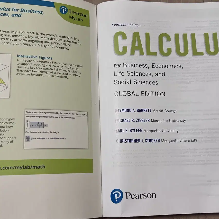 Pearson 피어슨 Calculus for Business 전공책