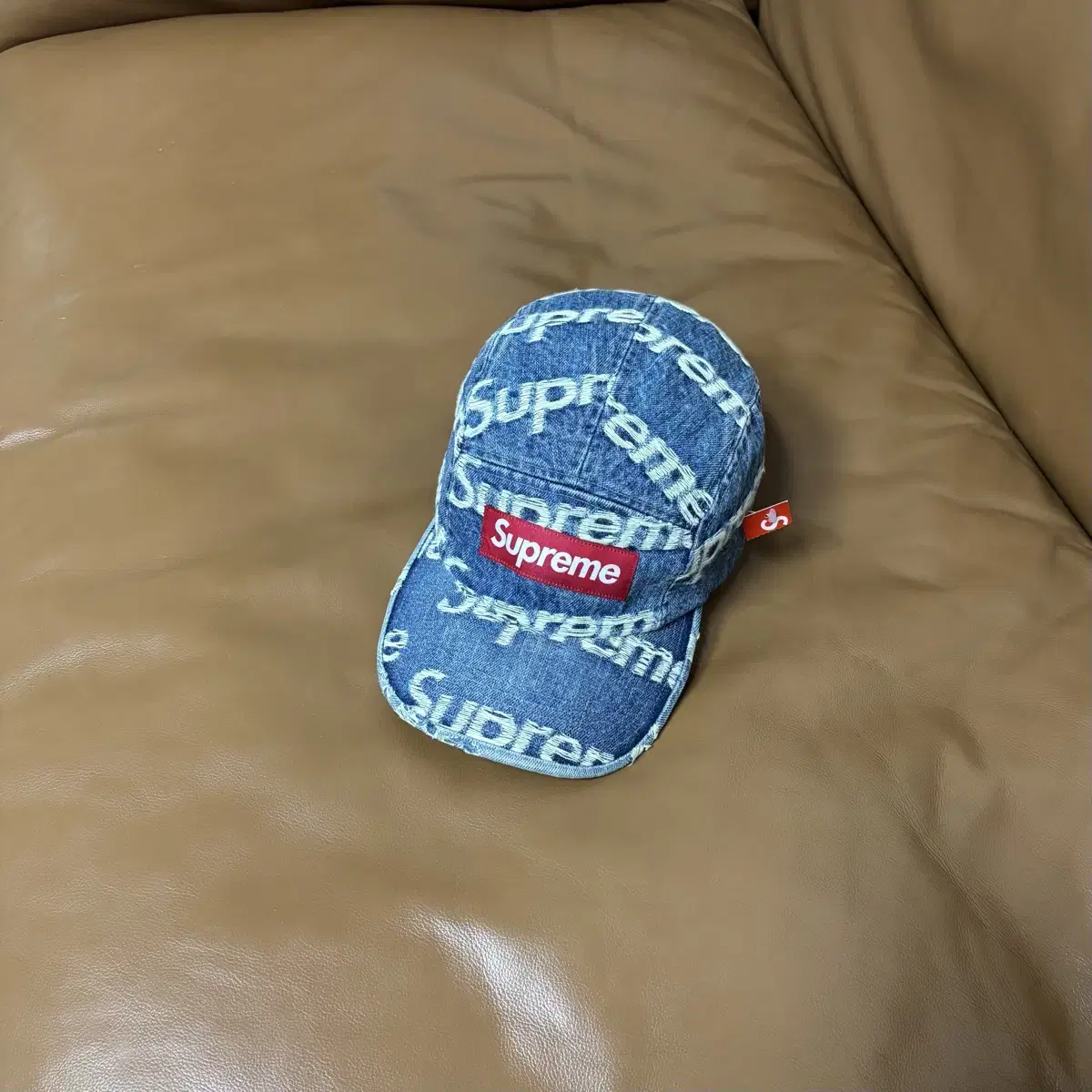 Supreme 슈프림 프레이드 데님 캠프캡 모자 Frayed Denim