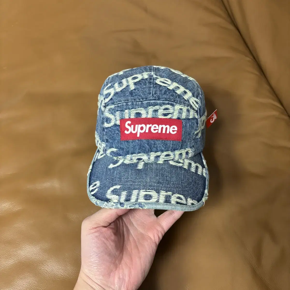 Supreme 슈프림 프레이드 데님 캠프캡 모자 Frayed Denim