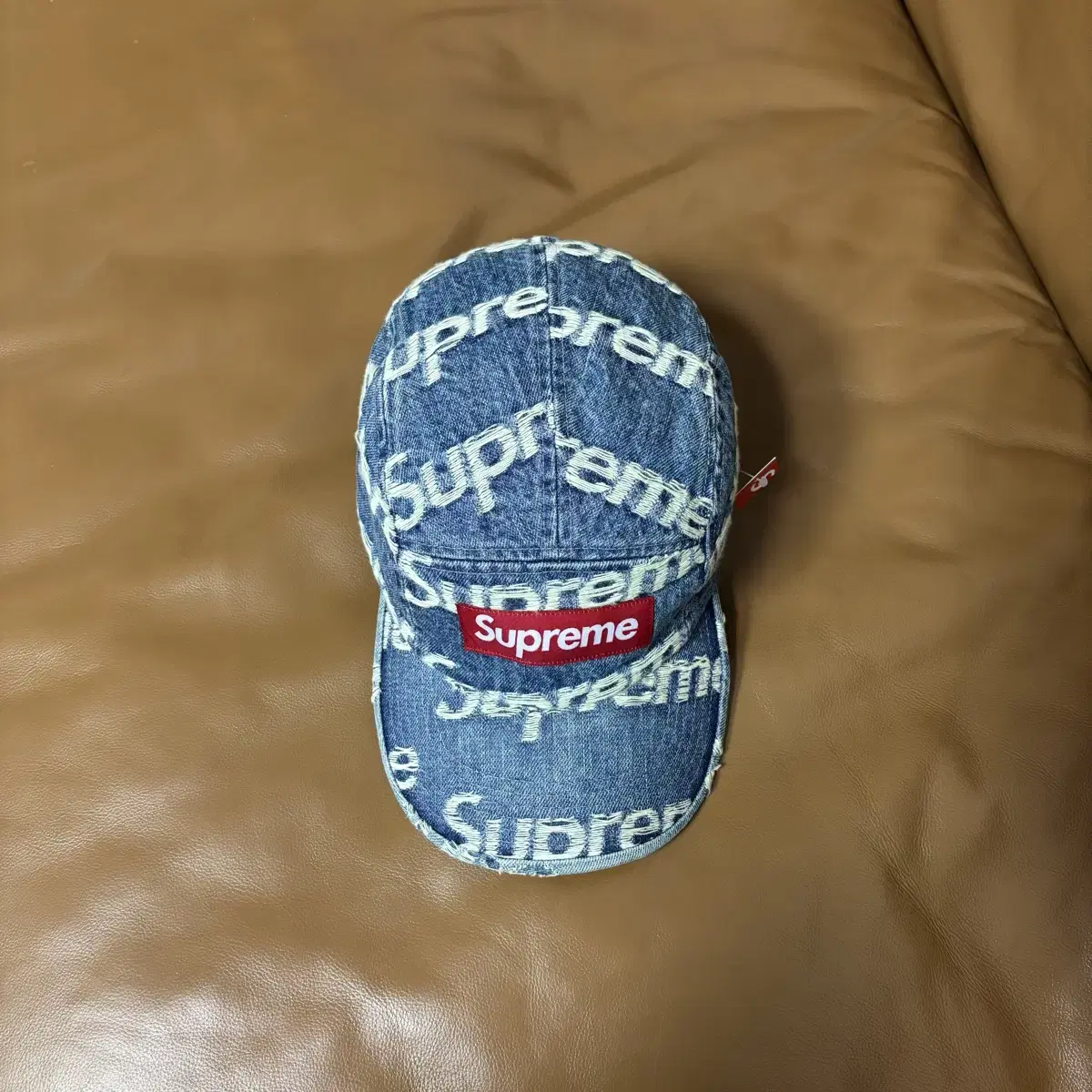 Supreme 슈프림 프레이드 데님 캠프캡 모자 Frayed Denim