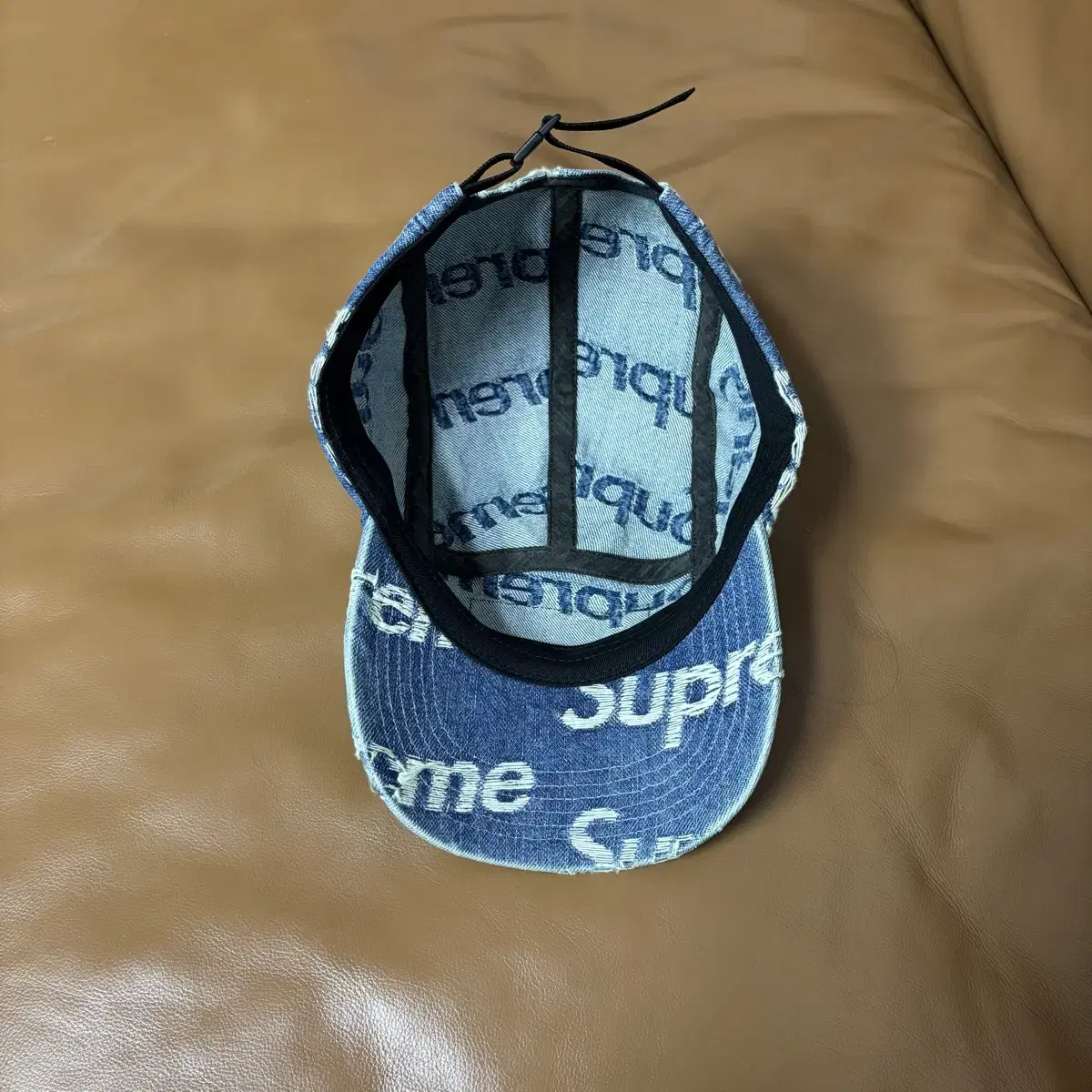 Supreme 슈프림 프레이드 데님 캠프캡 모자 Frayed Denim