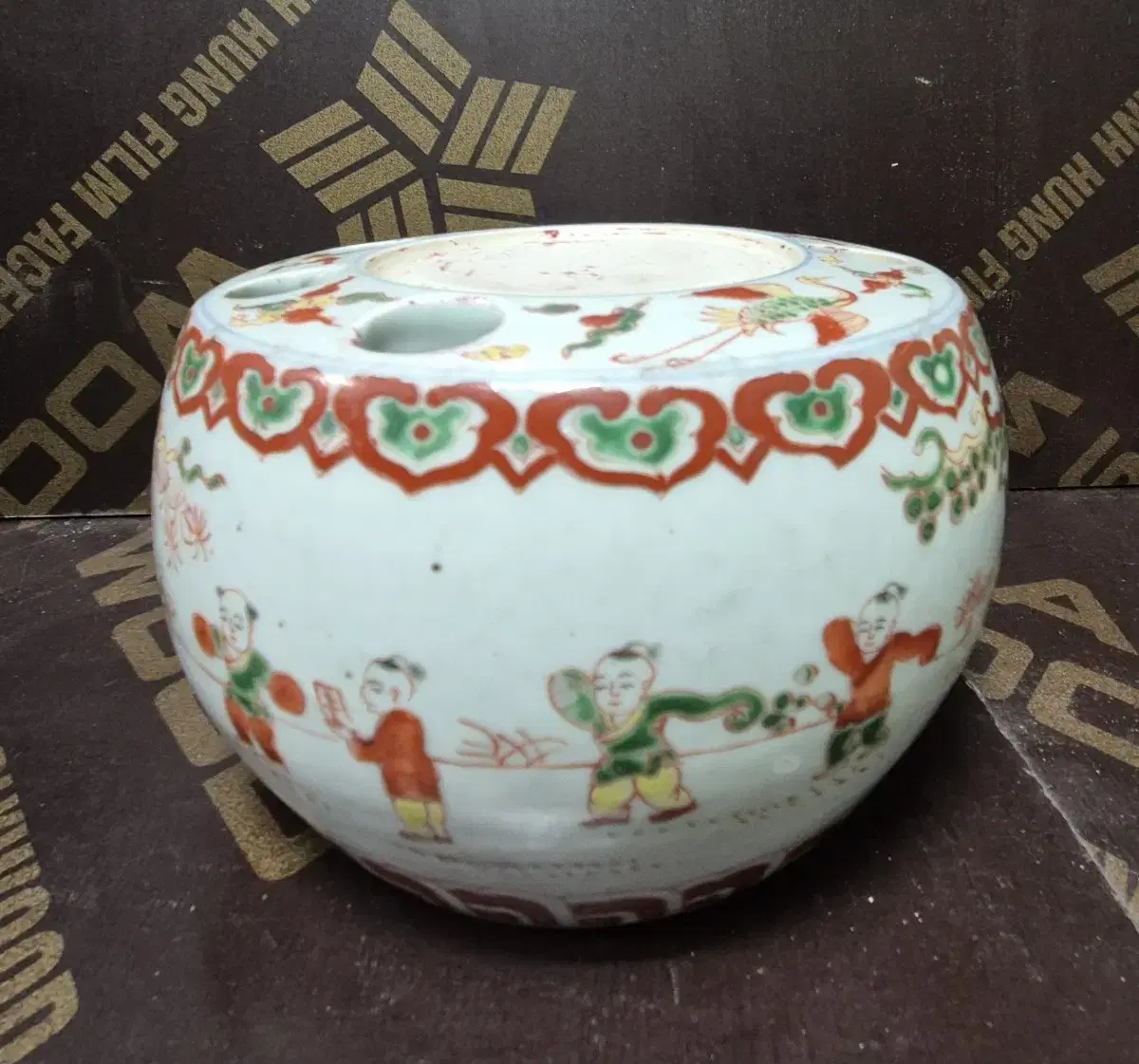 Chinese porcelain, five-color inkstone, ink stick