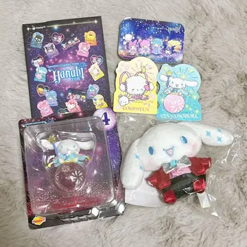 산리오 복권 봉제 인형 참 피규어 스티커 시나모 3개 세트