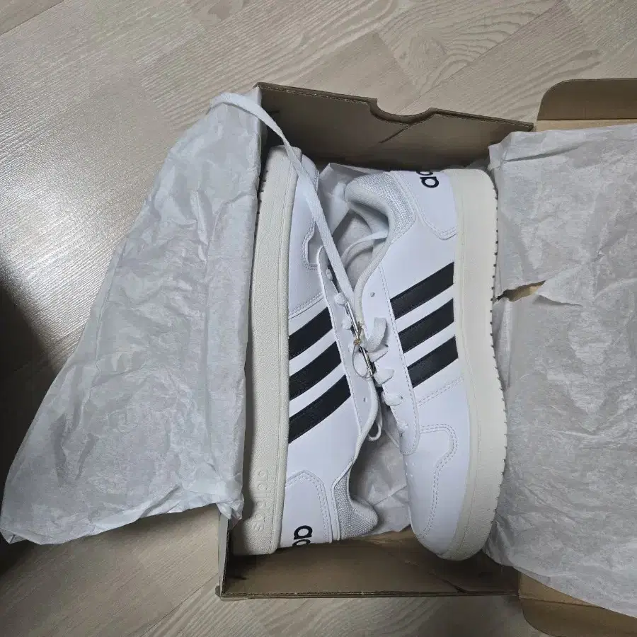 Adidas Hoops 2.0 White Core Black