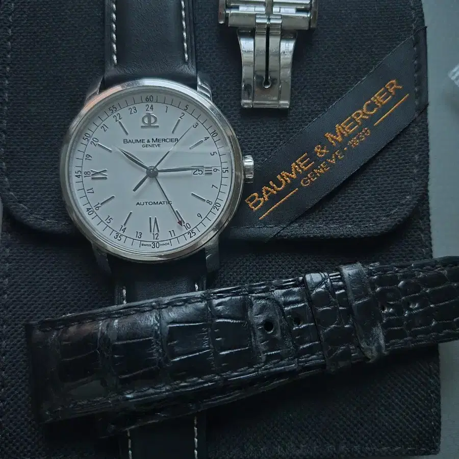 급처 보메 메르시에 클리프턴 클라시마 gmt 시계 Baume & Merc