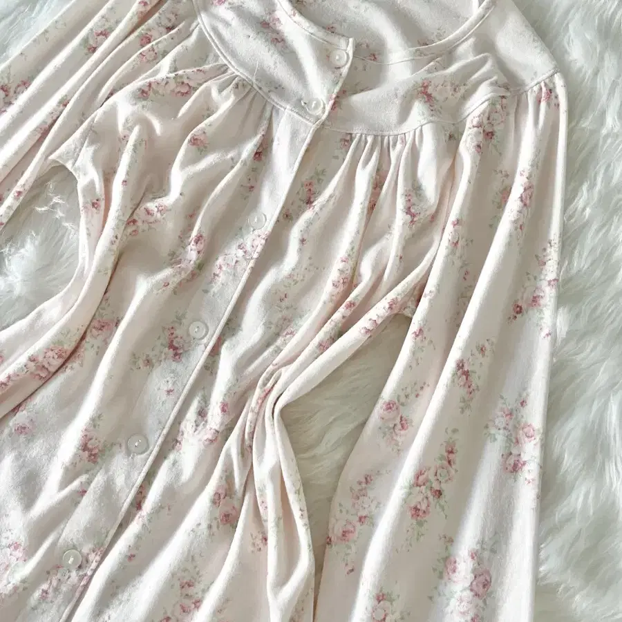 light pink flower night wear set