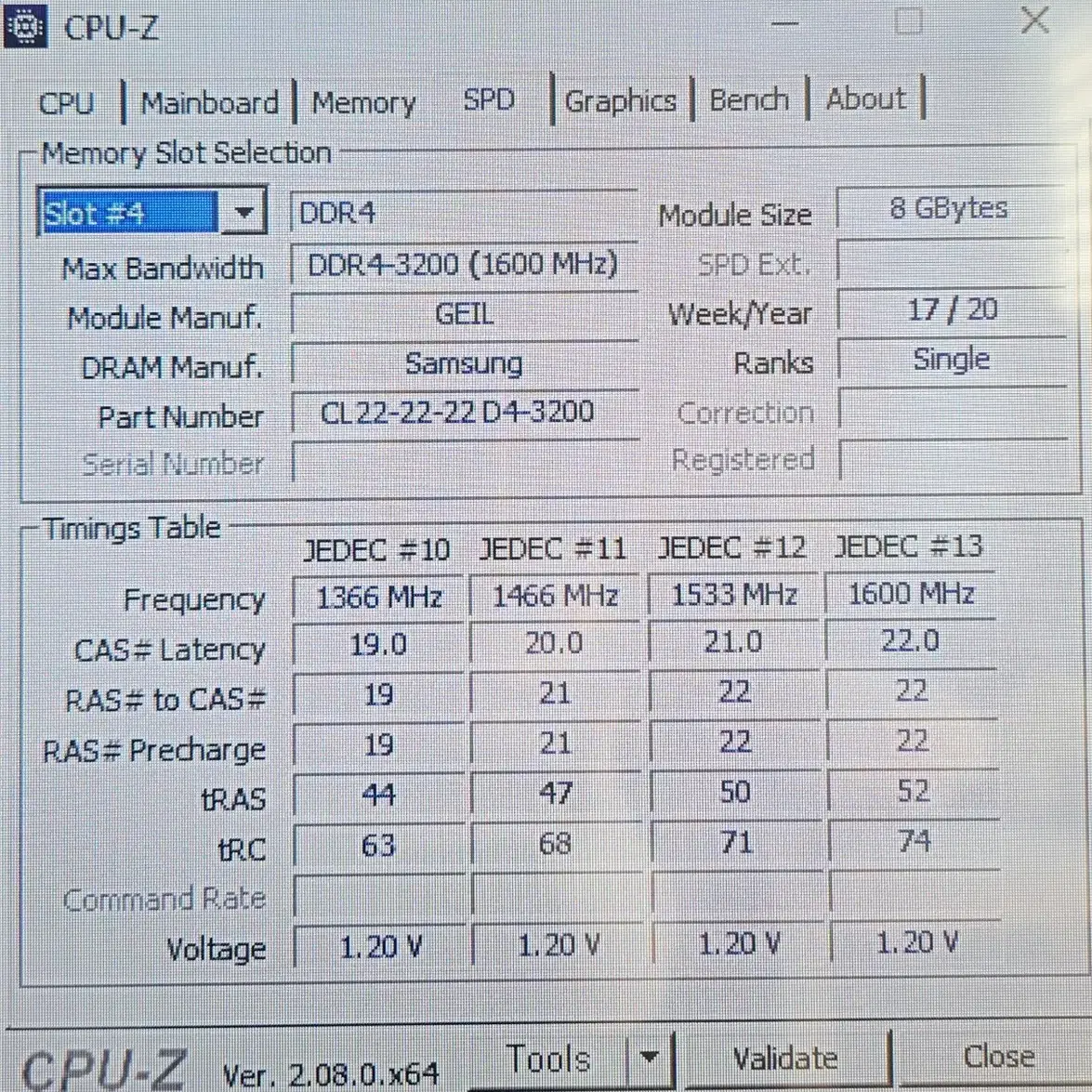 삼성 DDR4 CL3200 8G X 2