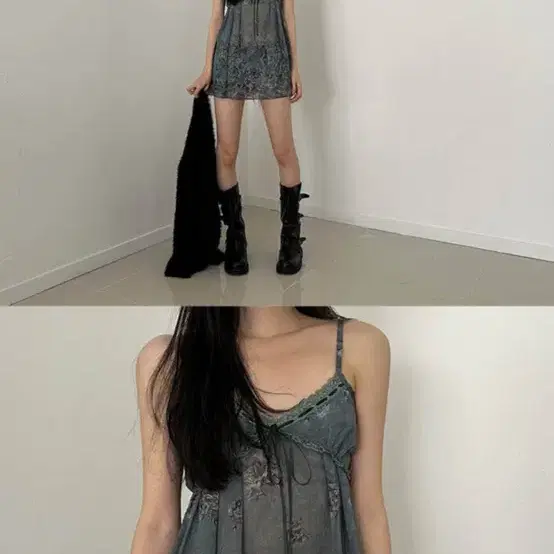 사토미라디오 Floral chiffon slip