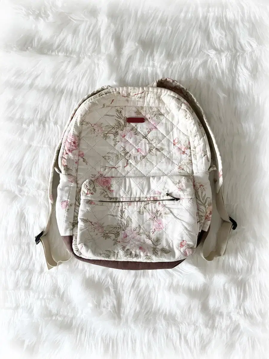 handmade pink flower backpack