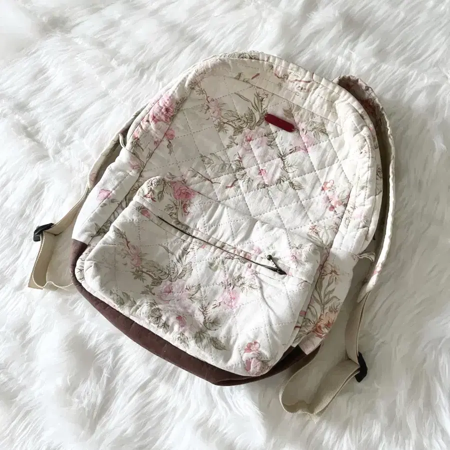 handmade pink flower backpack