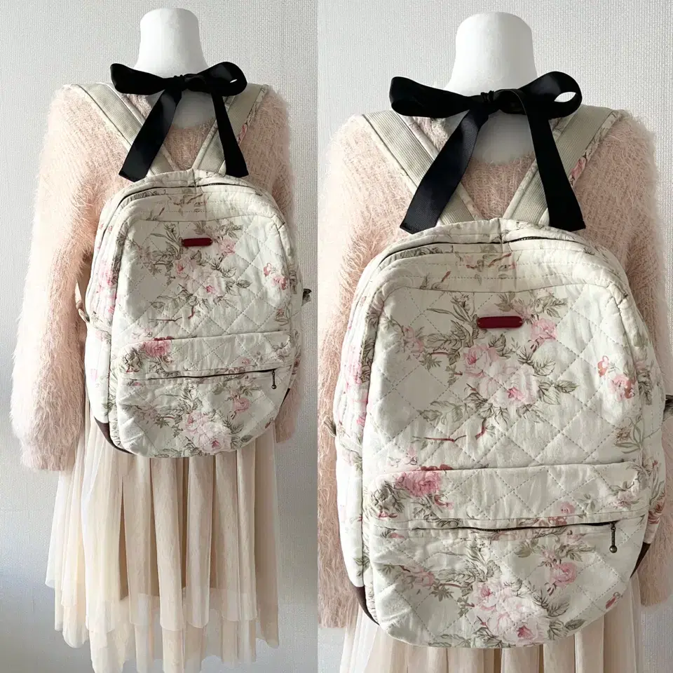 handmade pink flower backpack