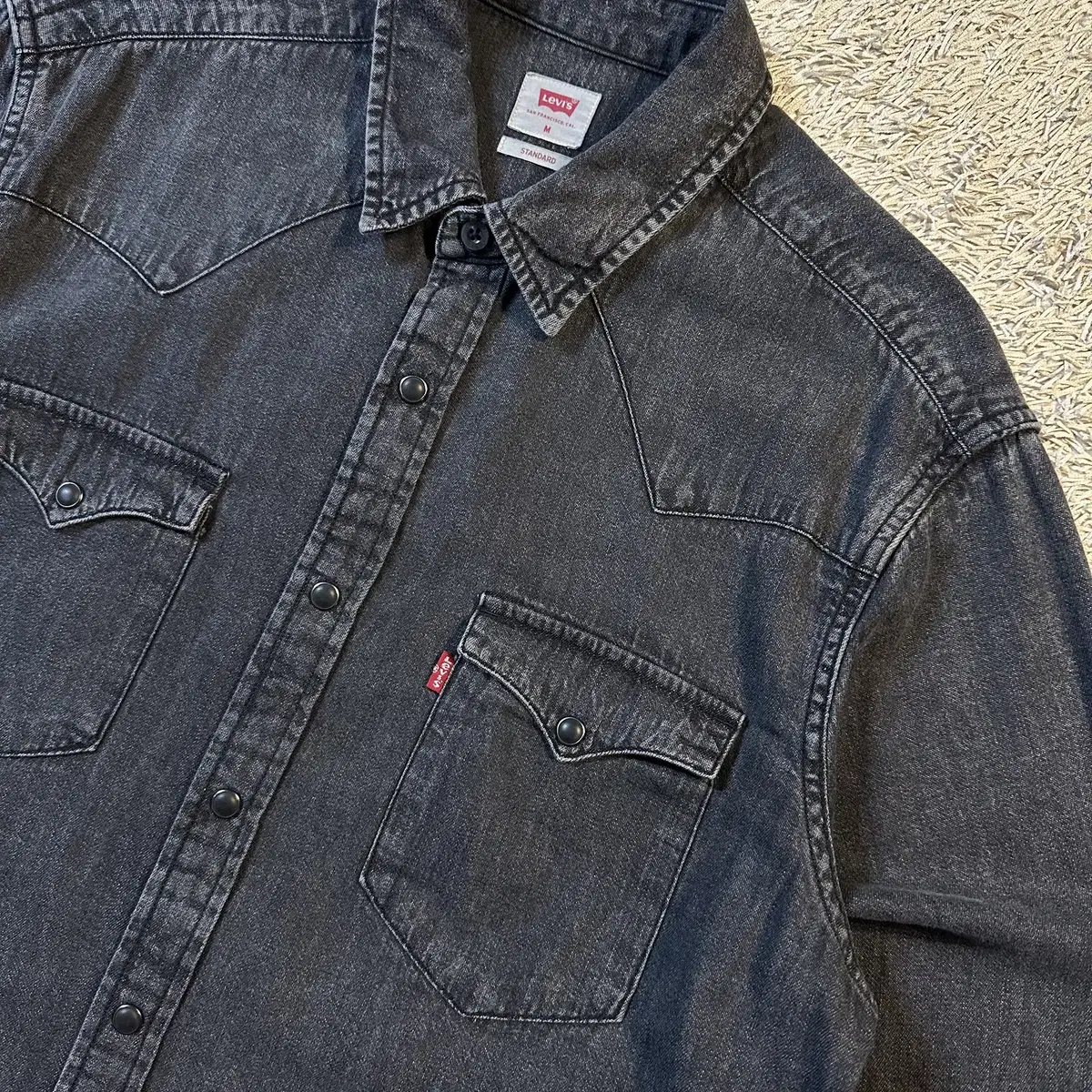 [M] 리바이스 LEVI'S 웨스턴 투포켓 데님 셔츠 흑청