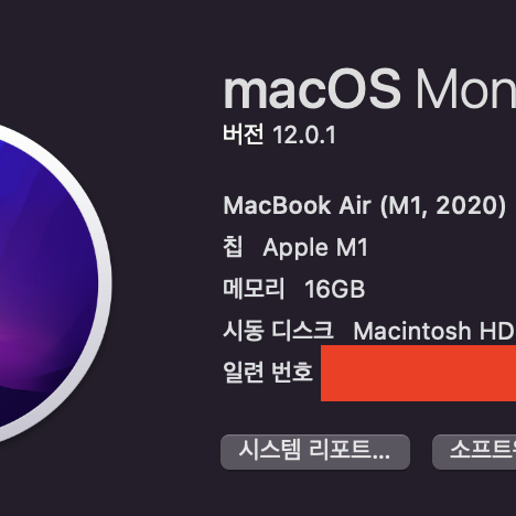 macbook m1 air 16 gb 256  13인치