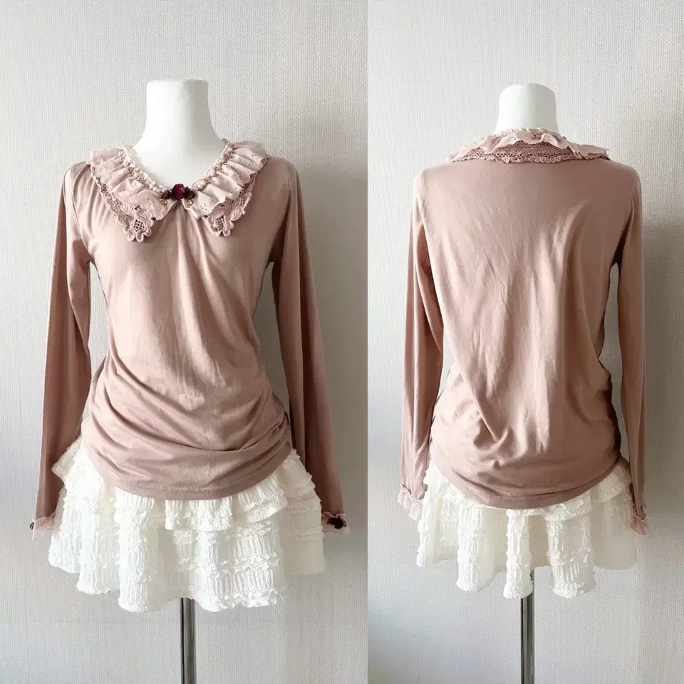 Axes Femme pink flower lace top