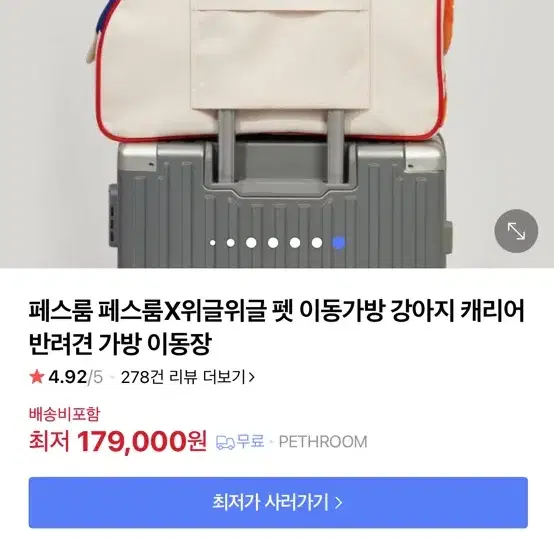 페스룸x위글위글 콜라보 강아지 이동가방