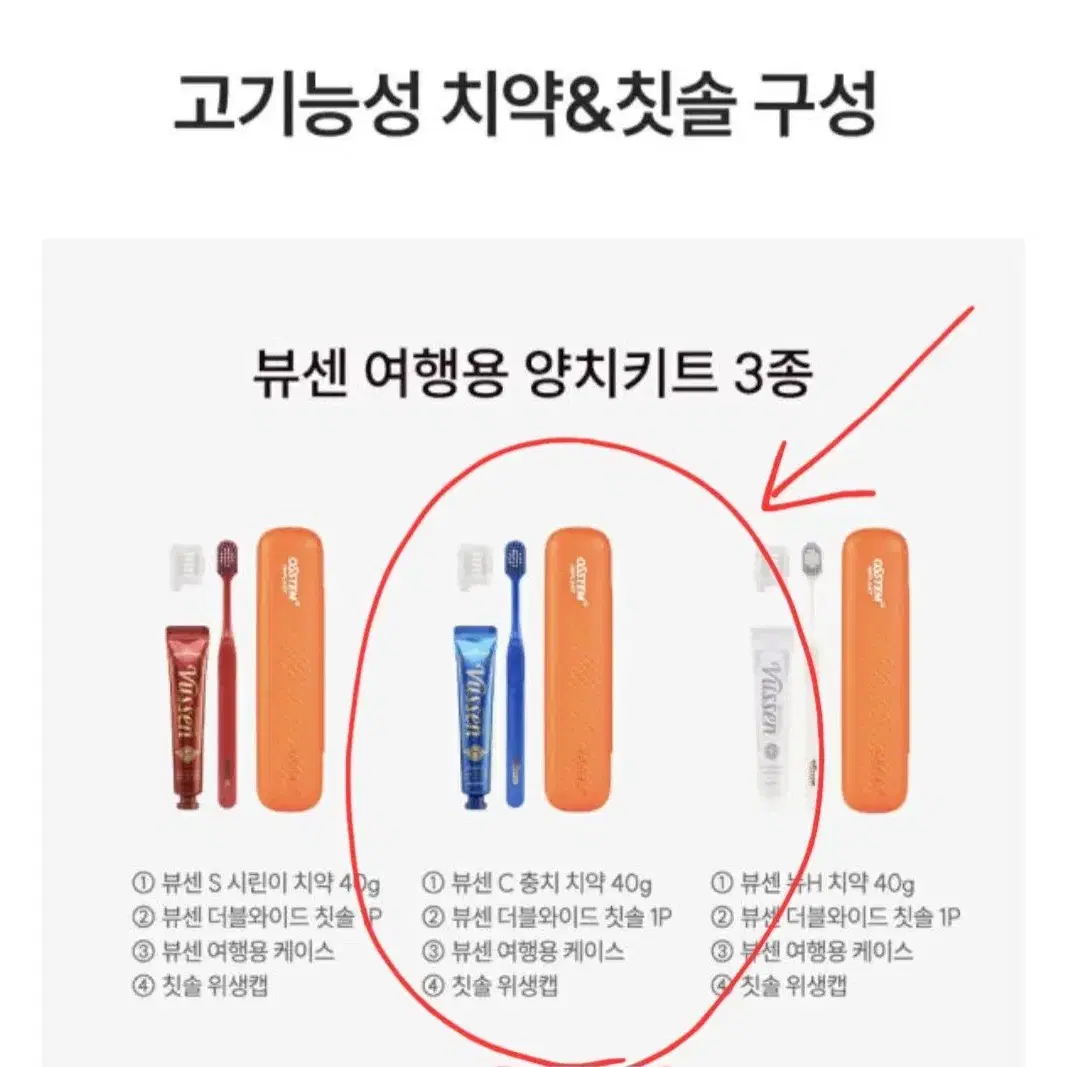 [새제품] 뷰센 여행용 양치키트 2개