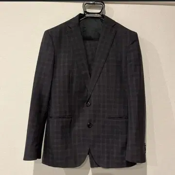 남성 정장 세트업 체크 무늬