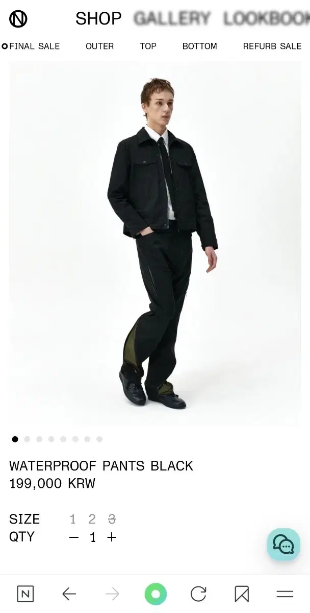 넥스트도어랍스 waterproof pants black