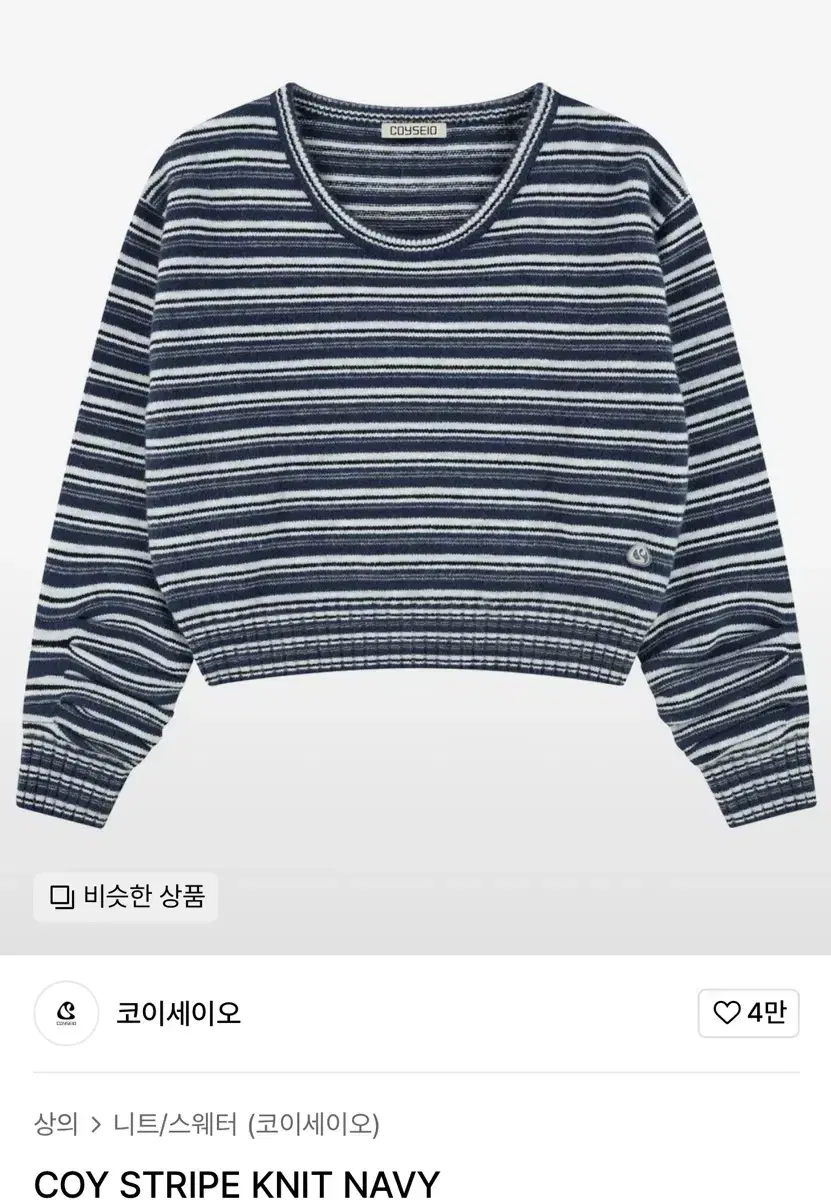 코이세이오 스프라이트 니트 COY STRIPE KNIT NAVY