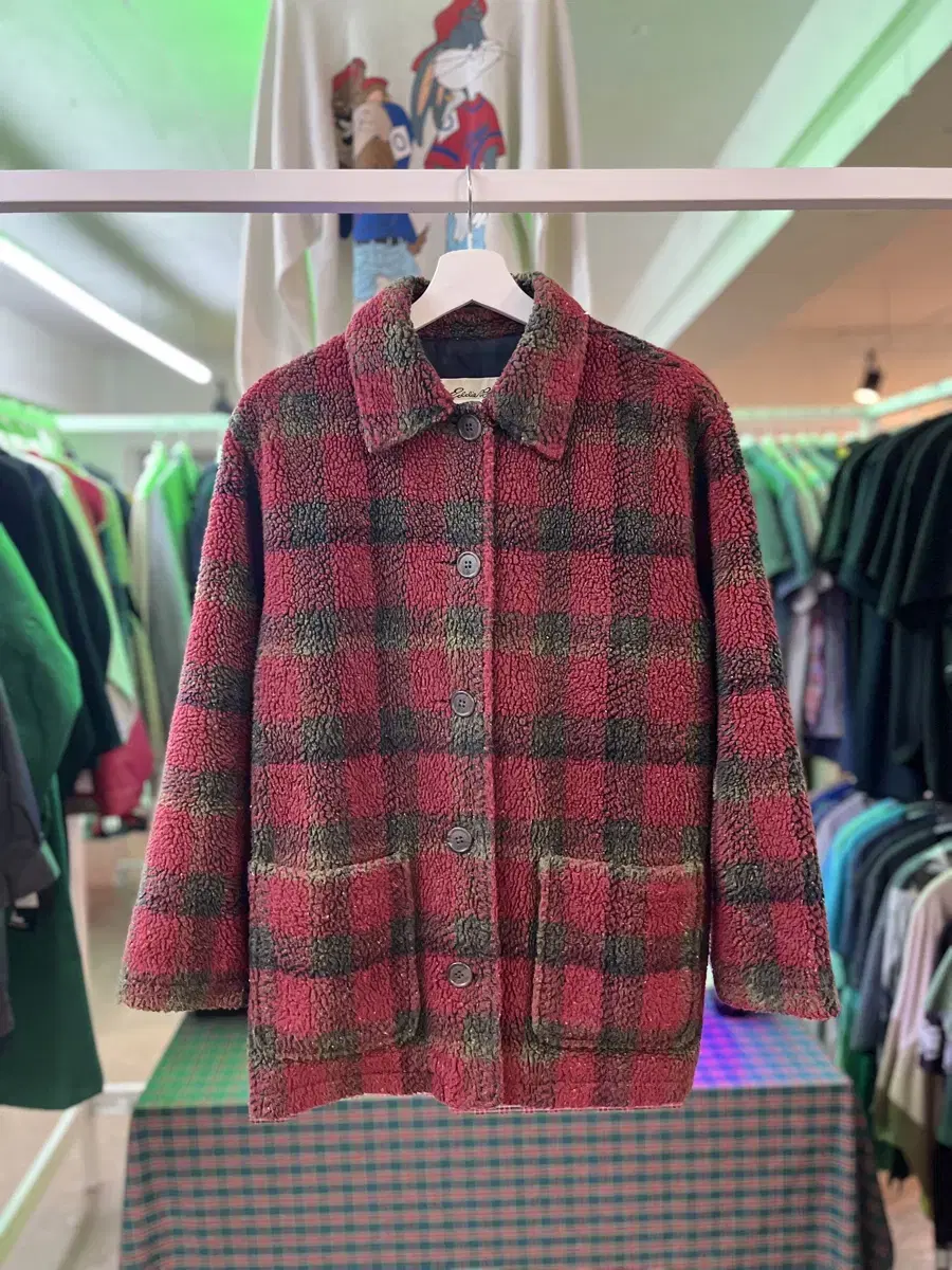 Eddie Bauer Check Pattern Half Coat