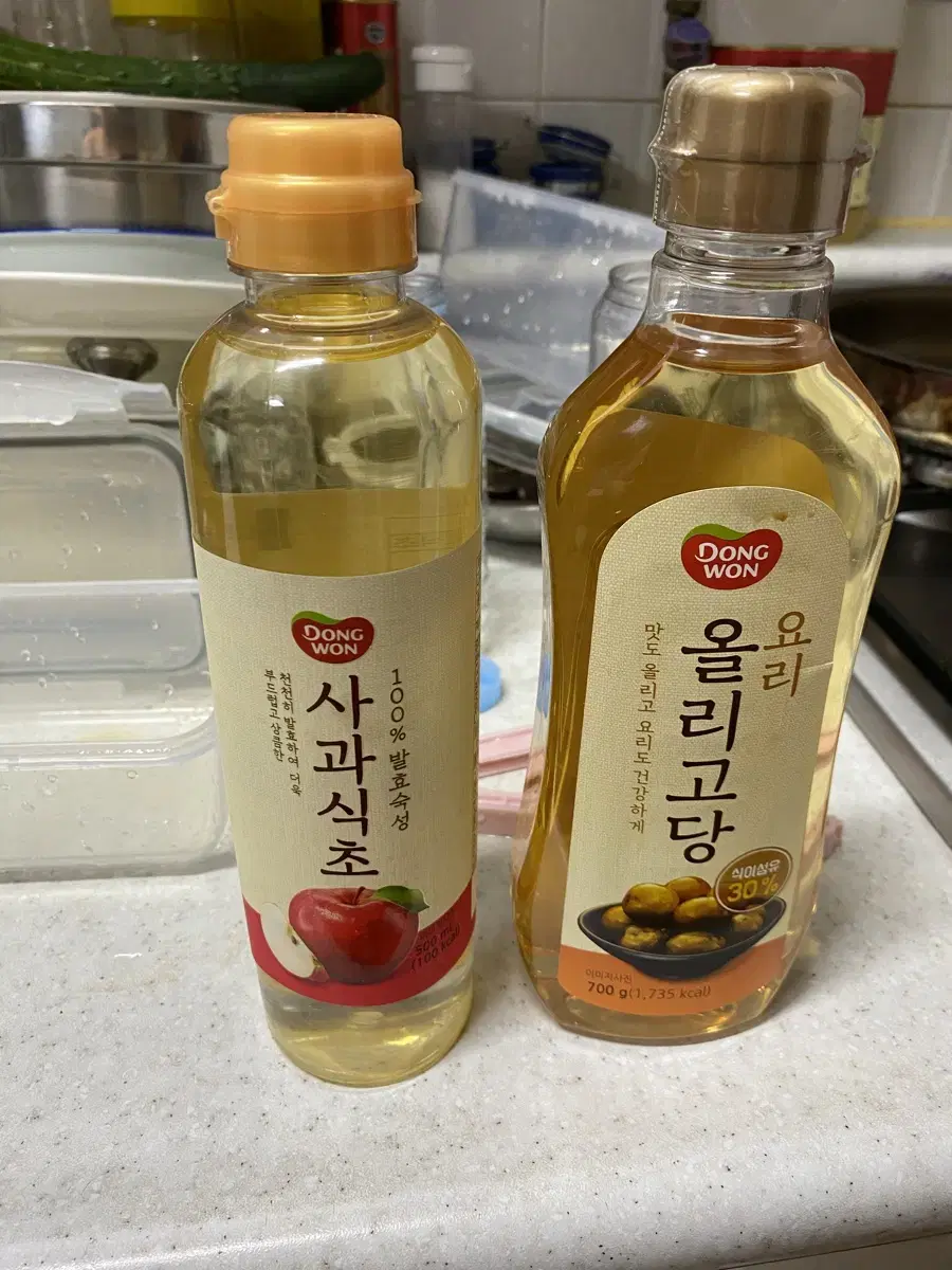 올리고당 700g 과 사과식초 500ml 처리합니다