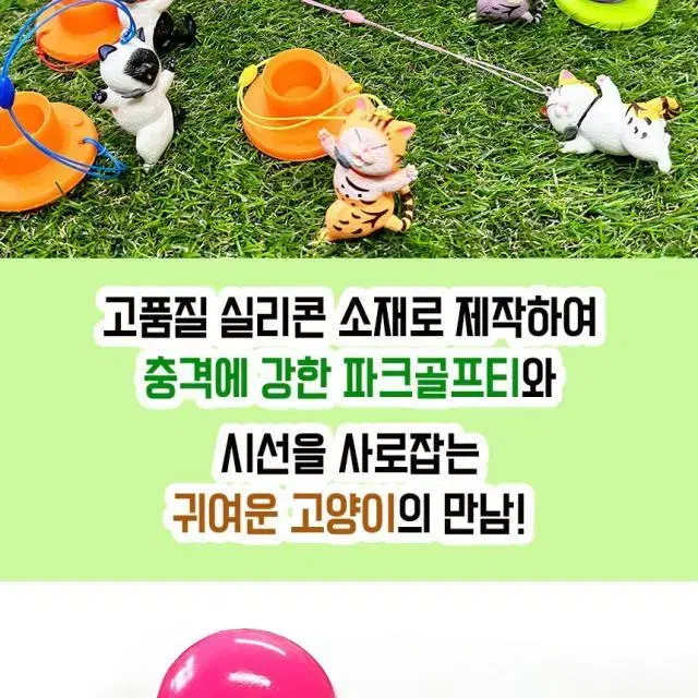 빅토리 고양이 파크골프티와 티걸이 4개