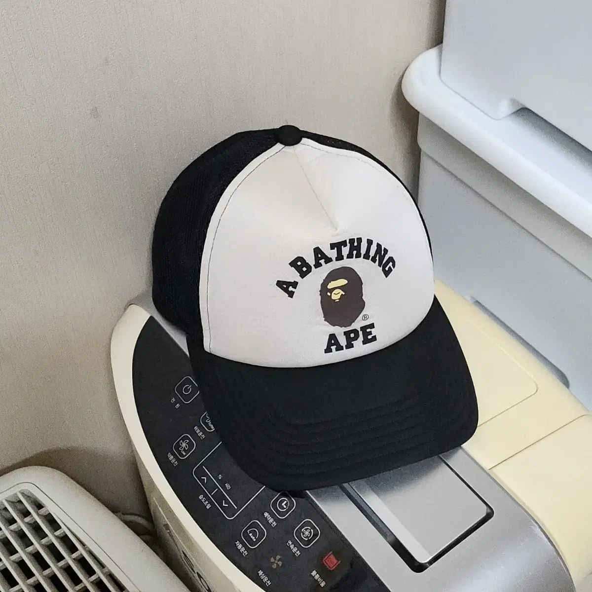 베이프 bape 컬리지 메쉬캡 매쉬캡 블랙