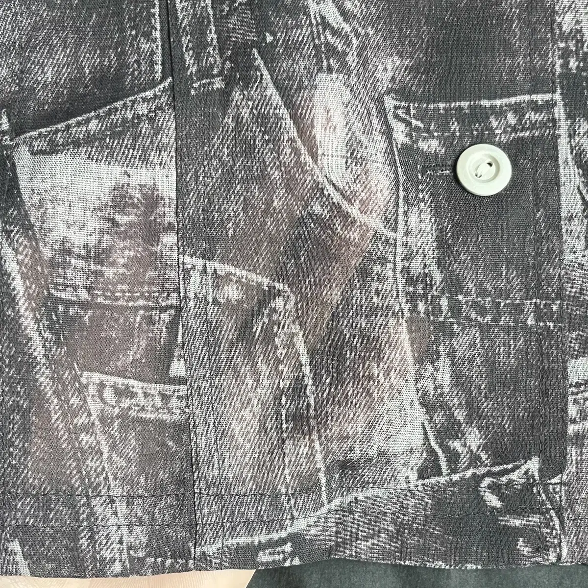 fake denim pattern see-through