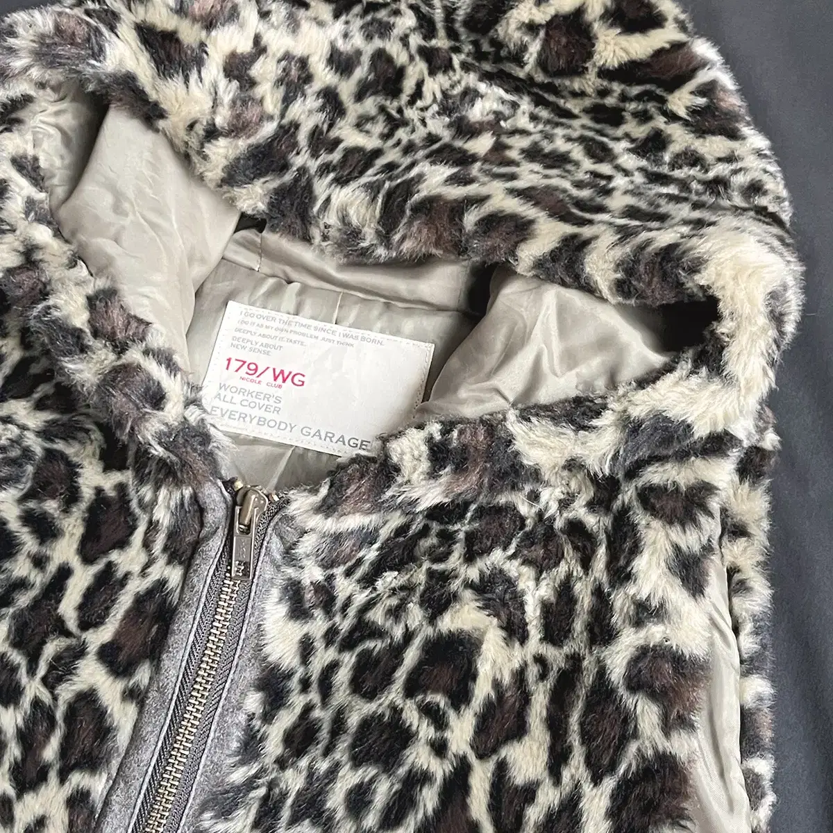 (179/wg)leopard fur vest