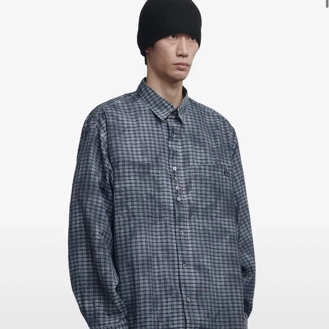 노매뉴얼 OVERDYED CHECK SHIRT - CHARCOAL