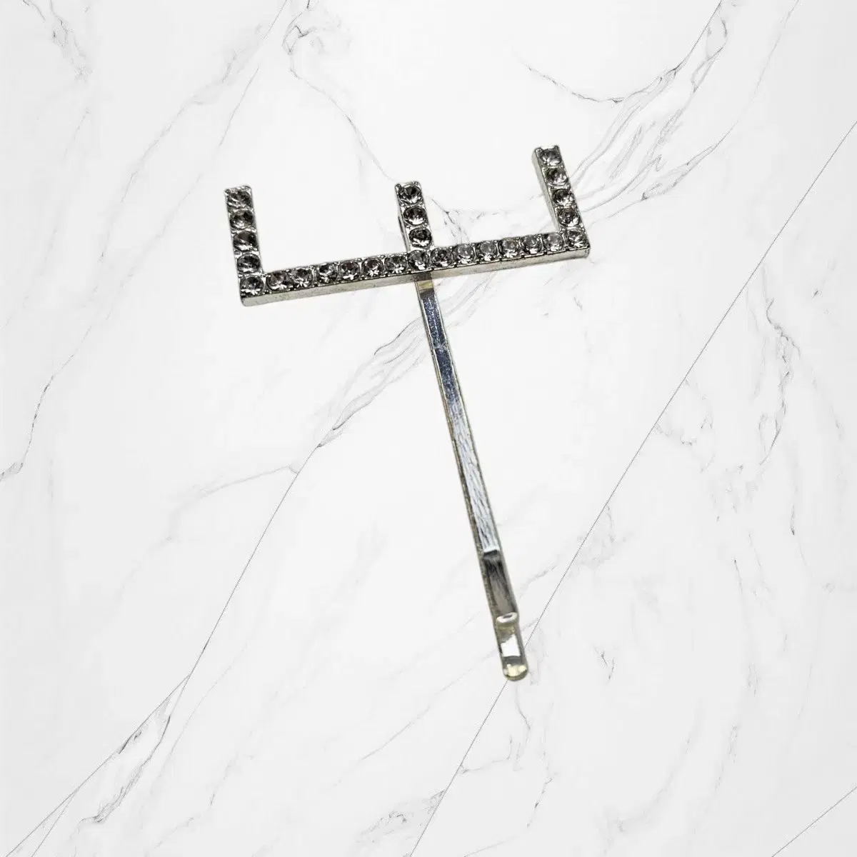 Vintage-style krystal Decorative hairpin Trident pin Silver pin