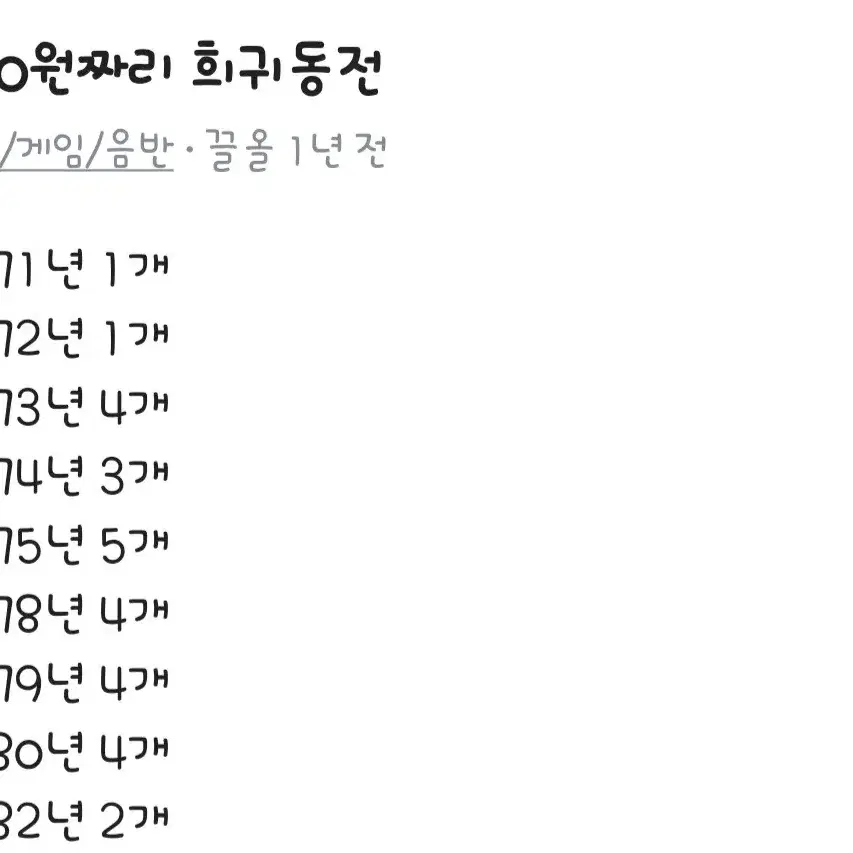 1970년도 10원짜리동전. 10원짜리희귀동전.100원짜리희귀동전