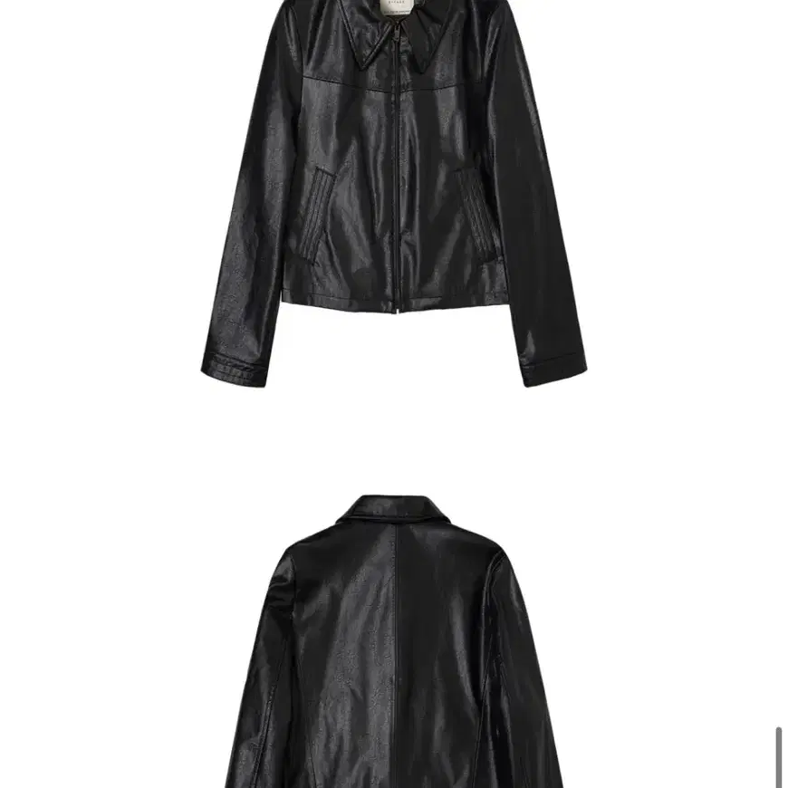 시아쥬 페이크 레더 크롭 재킷 fake leather crop jk