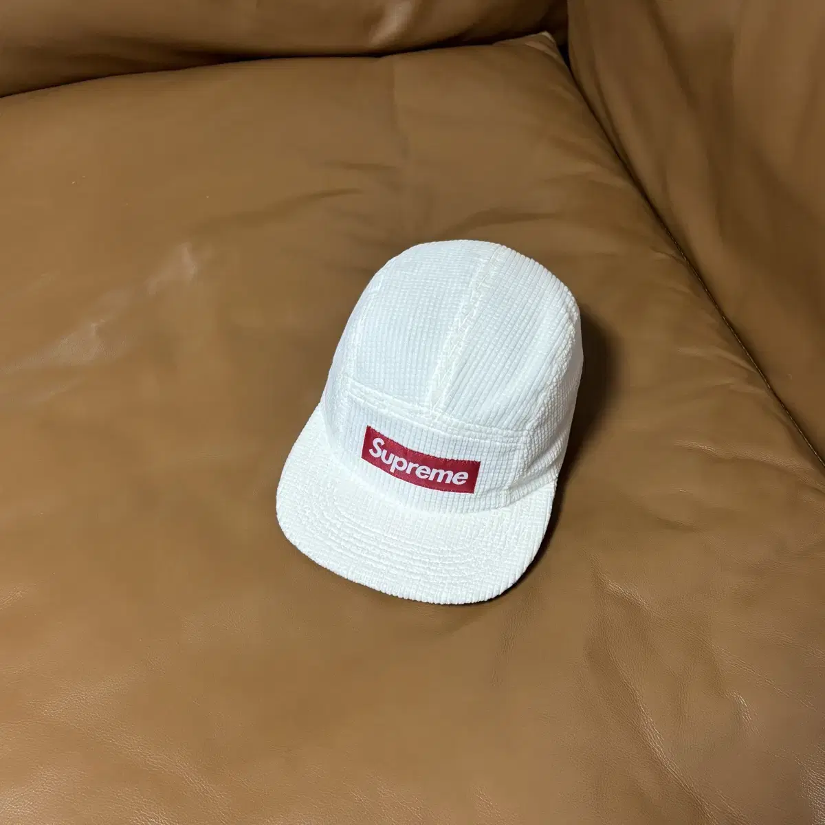 Supreme 슈프림 캠프캡 모자 (Corduroy White)