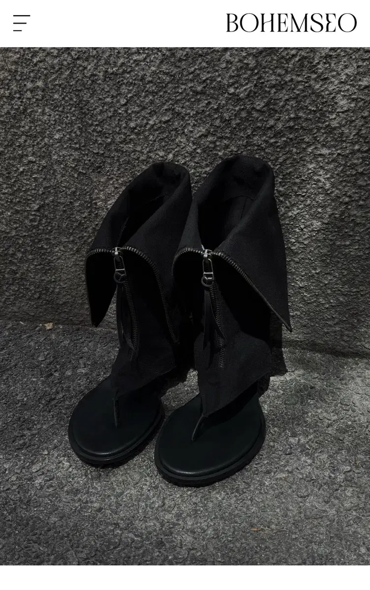 보헤미안서울 린넨 플립 부츠 LINEN FLIP FLOP BOOTS