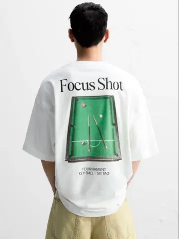 새상품 자라 대비 티셔츠 당구 백 프린트 M