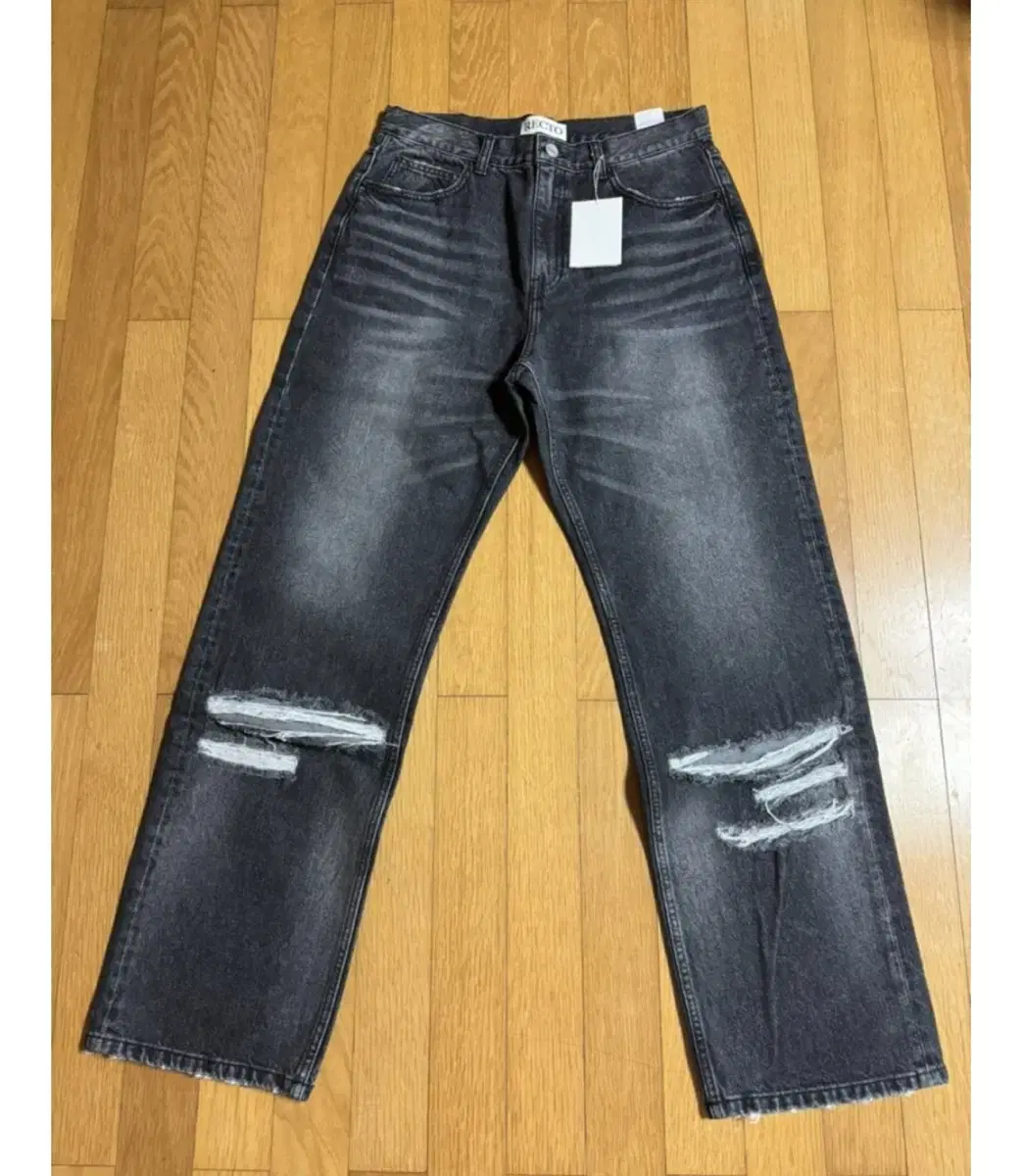 렉토 recto destroyed loose fit denim