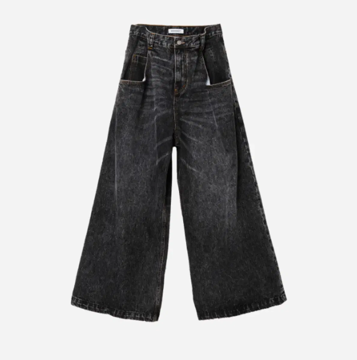 BIG POCKET BAGGY JEANS (STONE BLACK)