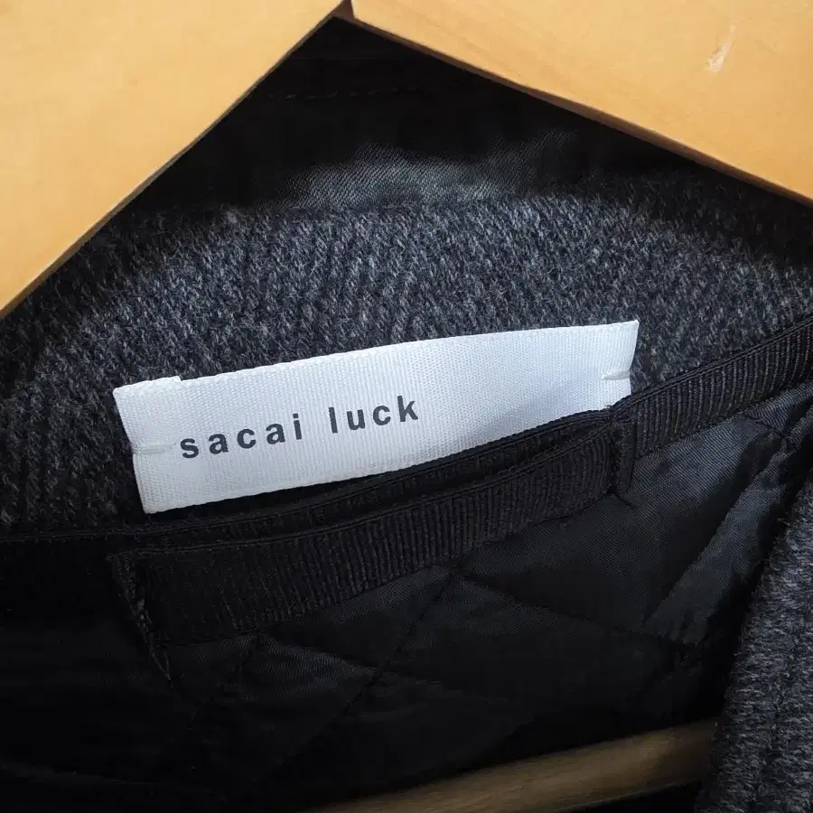 사카이 sacai luck차콜 후디드 더플 코트