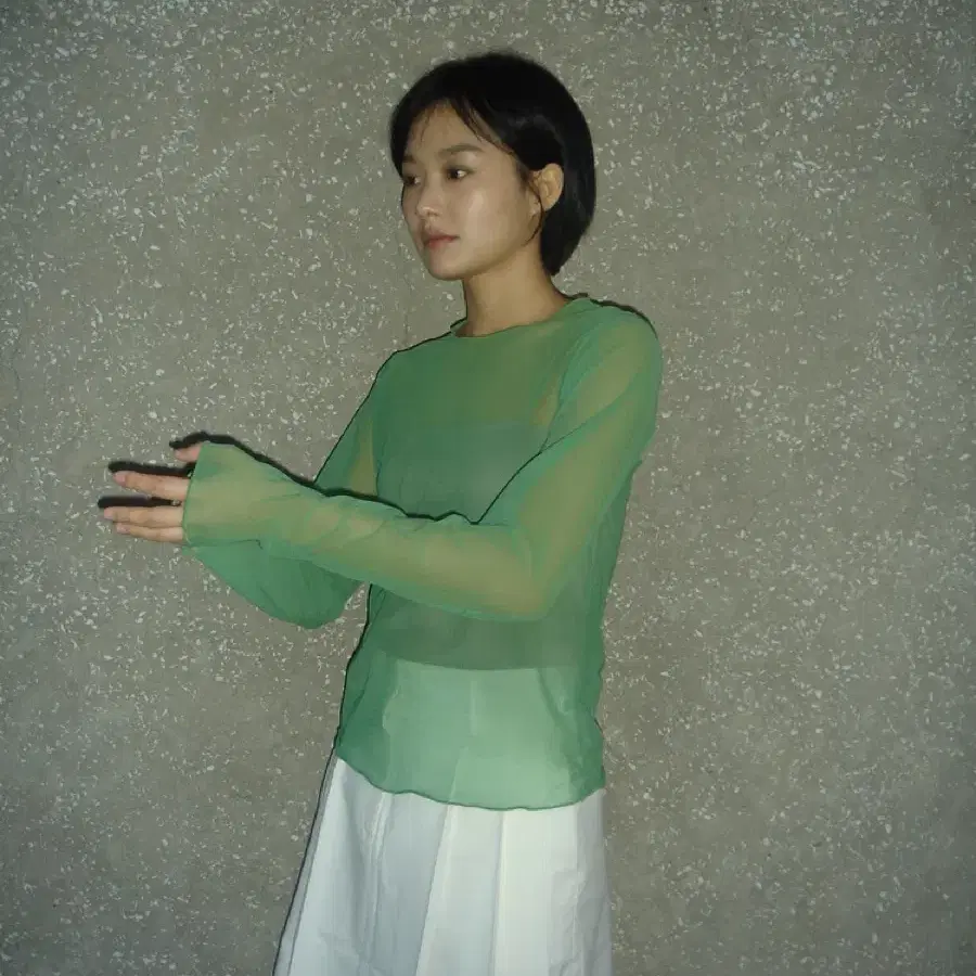 하우스므세 housemce mesh top green 구합니다