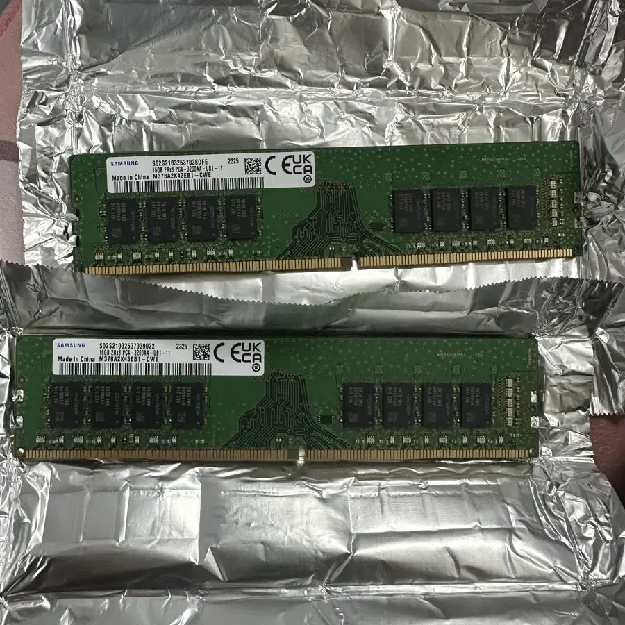 삼성 ddr4 램카드 16g 두 개 팝니다