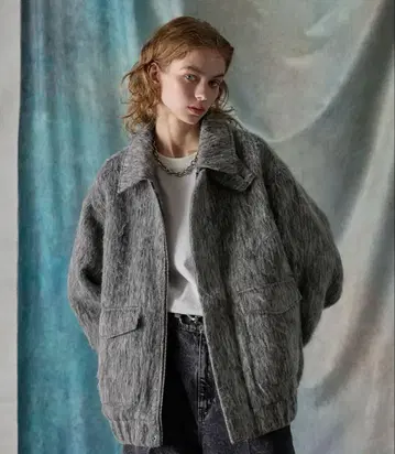 [SERACE]2WAY 루즈 쉐기 쇼트 블루종