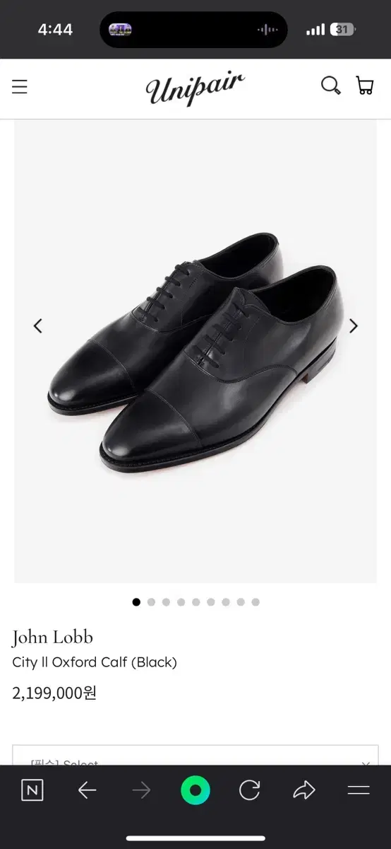 [UK 9E] 존롭 시티2 Oxford Calf (Black)