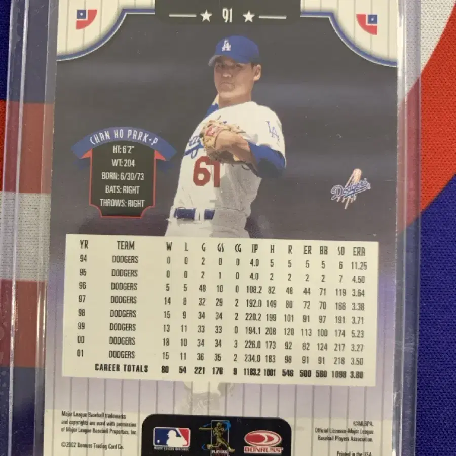 2002 Donruss 박찬호 카드