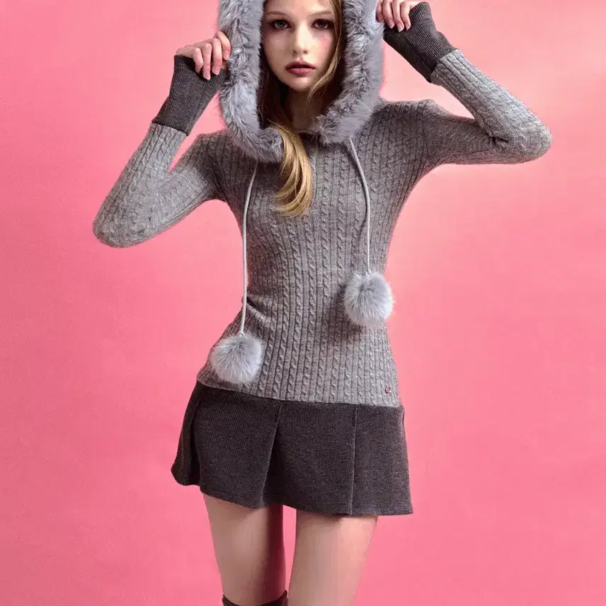 포어링 SNOWBALL ONE-PIECE [GREY]