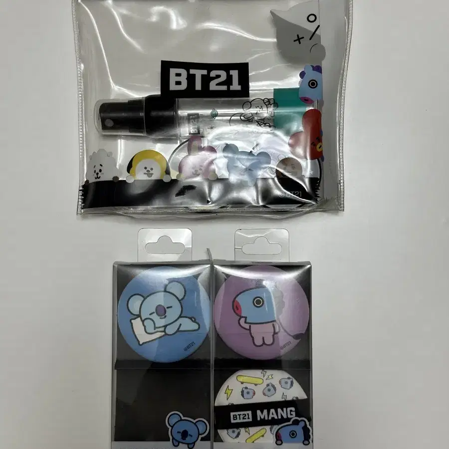 BT21 방탄 화장품 공병세트, 에어쿠션 퍼프 일괄