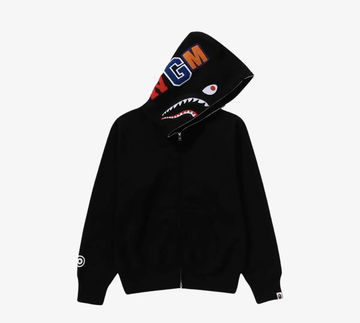 (New for August) Beep Shark Full Zip Hoodie Black S