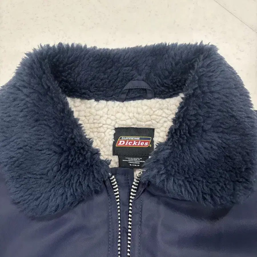 슈프림x디키즈 플라이트 봄버 Fur collar bomber navy