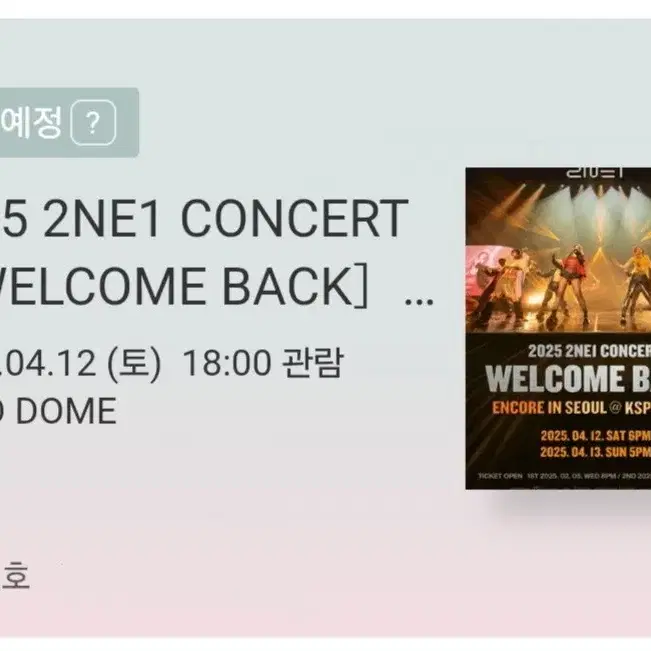 2NE1 투애니원 콘서트 2연석 양도